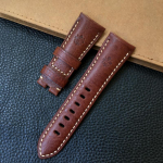 26 mm isikup&auml;ra pruunid nikerdused, pehme ehtsast nahast kellarihm Asenda PAM LUMINOR 1940 1950 kellarihma k&auml;ev&otilde;ru jaoks 26mm