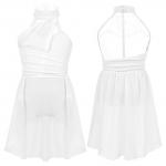 Laste t&uuml;drukute p&auml;itsetega kaela v&auml;ljal&otilde;ige seljata balleti l&uuml;&uuml;riline tantsukleit ladina dž&auml;ssi uisutamise kost&uuml;&uuml;m 11-12 Years