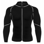 Meeste kaalulangetav higikost&uuml;&uuml;m treenings&auml;rk Body Shaper Fitness pikkade varrukatega jakk J&otilde;usaali tippr&otilde;ivad XXXXL must