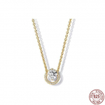 Uus 925 h&otilde;bedane klassikaline s&uuml;damekujuline &uuml;mmargune ripats kaelakee, mis sobib originaalse Pandora helmestega isetehtud naiste ehetega beež