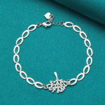 925 Sterling h&otilde;bedane elupuu k&auml;ev&otilde;ru naistele v&otilde;luv ehe 20cm