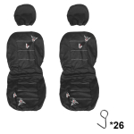 Butterfly tikandid eesmised tagumised autoistme katted, autoistmekaitse, padi autokatted, matt kaitsta 4/9 tk For 2 seats black