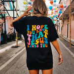 Loodan, et tead, et Jeesus armastab sind tagasi print Suurem&otilde;&otilde;tmeline T-s&auml;rk Christian Loose Tee Naiste Trendikas vabaaja puuvillane Esteetiline top S must