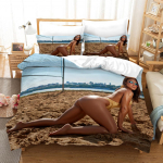 3D-bikiinisarja mustriga voodipesukomplekt Seksikas ilumustriline tekikate ja padjap&uuml;&uuml;r 2/3 t&uuml;kki t&auml;issuuruses kodukaunistus Homeboy toa jaoks Baby 100x135cm