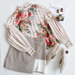 2023. aasta moe naiste vintage &scaron;ifoonist boho pluus Lillemustriga kreemjas latern pikkade varrukatega O-kaelusega elegantsed &scaron;ikid lahtised s&auml;rgid 20041 S orion i v&auml;rv