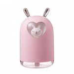 Lovely Rabbit &otilde;huniisutaja 300ml Cute Pet Ultraheli Cool Mist Aroomi&otilde;li Difuusor Romantiline V&auml;rviline LED-lamp Usb Humidificador Pink
