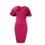 Suur naiste suvemoodne volangidega kleit naistele &uuml;hes t&uuml;kis ja v&ouml;&ouml;ga XXXL must