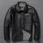 Brakeman ehtsast nahast jakk Meeste ehtsast veisenahast mantel Slim Fit vabaajariided Meeste nahkmantel S&uuml;gisriided M
