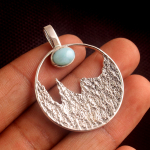 Granaat Larimari h&otilde;bedane m&auml;giripats 100% 925 h&otilde;bedast ehteid k&auml;sitsi valmistatud ripats punane