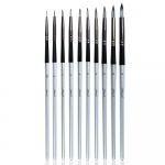 10 tk kunsti pintslite komplekt, &uuml;mmargune pea nailon juuksekunstnik akr&uuml;&uuml;lmaali pliiats &otilde;li akvarell h&otilde;bedane l&uuml;hike varras kaunite kunstide tarvik