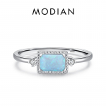 MODIAN 925 Sterling Silver Fantastic Natural Opals S&otilde;rmused naistele Pulma-aastap&auml;eva ehted Peened aksessuaarid 5 h&otilde;be
