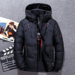 Meeste uus talvine soe valge pardi paks sulejope Veste v&auml;lir&otilde;ivad meeste lumeparka kapuutsiga jope mantel 5XL 9 v&auml;rvi 5XL must