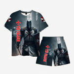 Suvemood Templar 3D-prindiga meeste T-s&auml;rgi komplekt Harajuku l&uuml;hikeste varrukatega meeste T-s&auml;rk Sport Fitness Wear Asian size 6XL