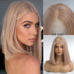 HAIRCUBE 13&times;5&times;1 Pitsfront Inimese Juustest Parukas Ombre Platinablond &Otilde;lgadeni Bob Parukad Naistele K&uuml;lgmise Lahkusega Sirged Remy Juuksed brown