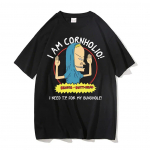 I Am Cornholio T-s&auml;rk Beavis Scary Art Gift Unisex T-s&auml;rk l&uuml;hikeste varrukatega Beavis ja tagumik peaga T-s&auml;rk Vajan TP-d oma Bunghole T-s&auml;rgile L
