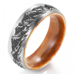 8 mm m&auml;gis&otilde;rmus, harjatud titaanist puidust s&otilde;rmus, meeste pulmapael, oliivipuust s&otilde;rmus puhtast titaanist aastap&auml;eva s&otilde;rmus 7