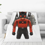 Skibidi WC Battle Flanell tekk Multifilmi tegelane Soe pehme voodipesu piknikule elutuppa voodikate Diivanvoodi kate 30*40in