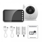 2,4 GHz FHSS-ekraan koos kaameraga 720P 4,3-tolline LCD-ekraaniga videokaamera, kahesuunaline heli, nutmine UK Plug valge