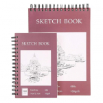 A4 k&otilde;vakaaneline visandiraamat spiraaltraadiga k&ouml;idetud 100 lehte happevaba paks paber Kunstnik Kunst&otilde;pilane visandab joonistus kirjutamine visandivihik Kunstitarbed M punane