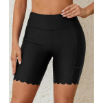 Charmleaksi naiste k&otilde;rge v&ouml;&ouml;kohaga ujumisp&uuml;ksid taskutega suures suuruses ujumiskost&uuml;&uuml;mi p&otilde;hjaga pikad lauap&uuml;ksid S must