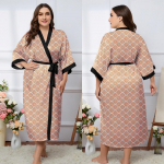 Kevadine ja s&uuml;gisene naiste pidžaamad, suured kodukleitid, pidžaamad, hommikumantel, imitatsioon, siidiv&auml;rvi Ding, prinditud kodune vabaaja &ouml;&ouml;s&auml;rk XL