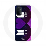 &Uuml;mbris Oppo A74 5G Bangtan Sonyeondan BTS logo ja ARMY logo jaoks I Purple You