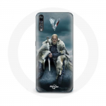 Huawei P20 Vikings Series 6. hooaja &uuml;mbris Ragnar Lothbroki logo V M&otilde;&otilde;k hall udu taust