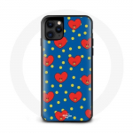 Coque pour Iphone 13 Pro BTS Bangtan Gar&ccedil;ons BT21 TATA de V Fond Bleu