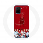&Uuml;mbris Vivo Y21s 2021 / Y21 2021 BTS Bangtan Boysi punase taustaga j&otilde;ulukink 2023 jaoks