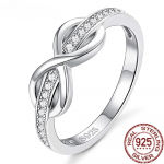 925 Sterling H&otilde;be S&otilde;rmused Naistele Tsirkooniumiga L&otilde;pmatuse S&uuml;mbol L&otilde;putu Igaviku Abielus&otilde;rmus Naistele T&uuml;drukutele 6&925 sterling silver