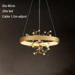 Kuldne roostevabast terasest lae l&uuml;hter s&ouml;&ouml;gituba vasest &uuml;mmargune r&otilde;ngas rippvalgustid magamistoa riidepoe jaoks, kohv Diameter 40cm