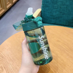 Veetass Unisex lihtne plastikust tass koos &otilde;lgedega, suure mahutavusega kaasaskantav kukkumisvastane fitness 450ml tumehall v&auml;rv