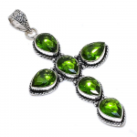 Natural Peridot Gemstone Handmade 925 Sterling Silver Gift Pendant 3.47 q8v43