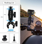 Super Clamp Action kaamerakinnitusega 360&deg; kuulpea Magic Arm topelt kuulpea adapter koos keermega Insta360 jaoks GoPro kaameraklambri jaoks