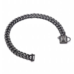 19 mm lairiba puurpandlaga t&auml;ispuur, t&auml;iskeevitusega tugevdatud koerarihm kaelarihm koerarihm keskmise ja suure koerte jaoks 19MM*25CM must
