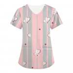 Naiste Scrubs Topid &Otilde;e vormiriietus S&uuml;da 3D Prindiga T-s&auml;rk Naiste Mood V-kaelusega Taskukombinesoonid Meditsiinivormid T&ouml;&ouml;riided 6xl