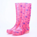 Lilledega k&otilde;rged kingad Naiste PVC libisemisvastased veekindlad kristallist vesisaapad Kummist kingad k&otilde;rged saapad Moodsad t&ouml;&ouml;jalatsid 41