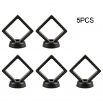 5 tk / komplekt ehete hoiukarp 3D pakkekarp kalliskivist ujuva raamiga membraanist r&otilde;ngast m&uuml;ndi vitriin kaelakee vitriin 7*7cm/5pcs must