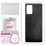 apgo Protective Skin Sticker for the back compatible with Oppo F19, Wrap Film, Foil, Vinyl - Pattern Black Leather