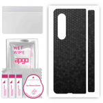 apgo Protective Skin Sticker for the back compatible with Samsung Galaxy Z Fold 3, Wrap Film, Foil, Vinyl - Pattern Black Honeycomb