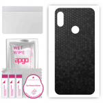 apgo Protective Skin Sticker for the back compatible with Kruger&Matz Live 7S, Wrap Film, Foil, Vinyl - Pattern Black Honeycomb