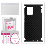 apgo Protective Skin Sticker for the back+sides compatible with Realme 8, Full Wrap Film, Foil, Vinyl - Pattern Carbon Black