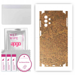 apgo Protective Skin Sticker for the back+sides compatible with Samsung Galaxy M32 5G, Full Wrap Film, Foil, Vinyl - Pattern Rusty Copper