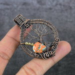 Natural Spiny Oyster Gemstone Copper Wire Wrap Gift Jewelry Pendant 2.48 z6o60