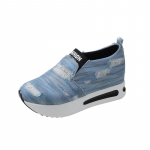 Tossud Naiste vulkaniseeritud kingad Trend Platfrom Wedges Jooksvad vabaaja teksariided Mugav mood T&uuml;drukute kerjusr&otilde;ivad 35