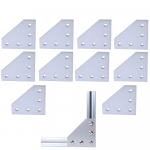 10 tk/partii 3D-printeri alumiiniumist L-kujuline 5 auguga 60x60x4mm &uuml;hendusplaat 2020. aasta v-pilu/L-pilu alumiiniumist v&auml;ljapressimiseks 10pcs