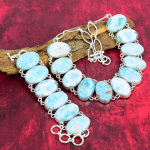 Larimari v&auml;&auml;riskividest ehted, 925 t&auml;ish&otilde;bedast ehtekomplekt, k&auml;sitsi valmistatud kaelakee ja k&auml;ev&otilde;ru ehted, reguleeritava ketiga ehtekomplekt talle Adjustable With 8"-18" sinine