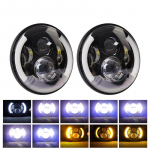 7-tolline LED-esituli 6000K 60W esituled Angel Eye DRL kollane suunatuli Jeep Wrangler JK TJ jaoks 2 pieces