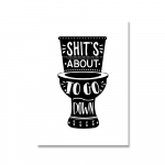 S&auml;&auml;sta vett K&auml;i koos du&scaron;i all Naljakad Vannitoa Sildid Plakatid ja Prindid Moodne Minimalistlik L&otilde;uendimaal Seinakunst Tualeti Kaunistus 21x30cm No Framed