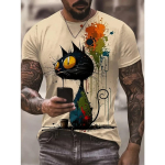 Meeste pilkup&uuml;&uuml;dev kassi grafiti T-s&auml;rk &ndash; kerge ja hingav l&uuml;hikeste varrukatega kaelusega s&auml;rk &ndash; moekas suver&otilde;ivas, ideaalne vaba aja veetmiseks ja kingitusteks XL